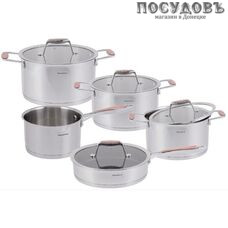 Klausberg KB-7229 набор посуды для приготовления, сталь нержавеющая 18/10, 9 пр.