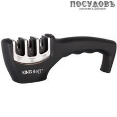 KING Hoff KH-1116, точило для ножей, съемный блок с 3 точильными полотнами, черный