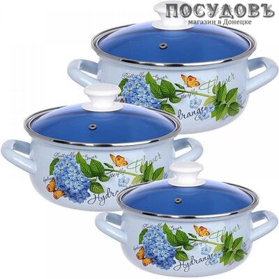 КМК Гортензия-Экстра набор посуды, сталь эмалированная, 6 пр.