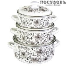КМК Николь-1 набор посуды, 3 кастрюли с крышками, сталь эмалированная, 6 пр.