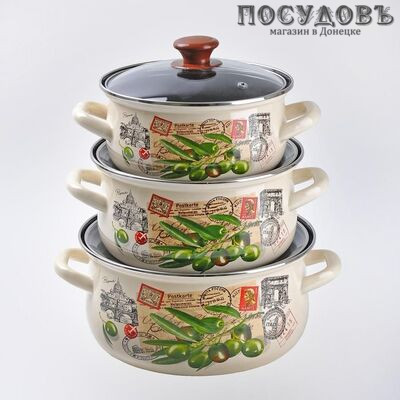 КМК Римские каникулы-Экстра набор посуды, сталь эмалированная, 6 пр.