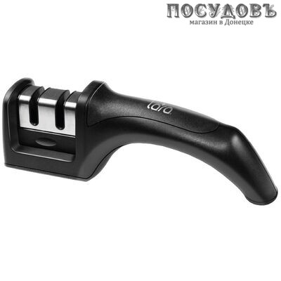 LARA LR05-02, точило для ножей, съемный блок с 2 точильными полотнами, черный