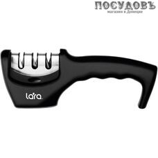 LARA LR05-03, точило для ножей, съемный блок с 3 точильными полотнами, черный