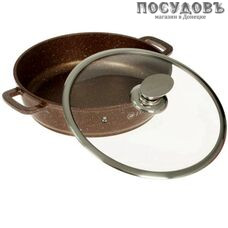 ZEIDAN Z-50312 жаровня с крышкой, 6,6 л, Ø320 мм, алюминий литой, гранитное покрытие Granite
