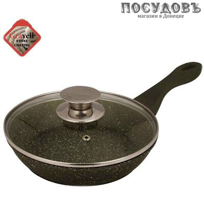 ZEIDAN Z-90181 сковорода с крышкой, Ø240 мм, алюминий литой, гранитное покрытие Gravell
