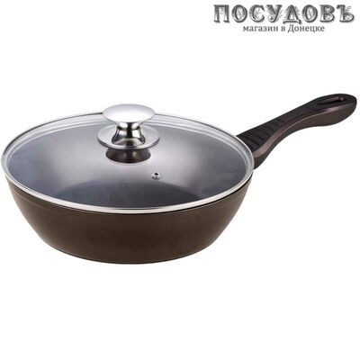 ZEIDAN Z-90201 сотейник с крышкой, Ø280 мм, алюминий литой, антипригарное покрытие Titanium