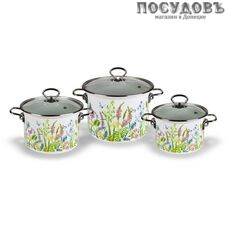 КМК Муравушка-5-1-Элит набор посуды, сталь эмалированная, белый, 6 пр.