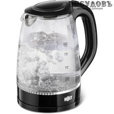 HOLT HT-KT-023 электрочайник, 2200 Вт, 1800 мл, стекло термостойкое, подсветка, цвет черный