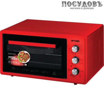 Optima OF-48R электрическая печь отдельностоящая 1600 Вт 48 л, без гриля, без конфорок, красная
