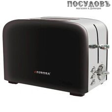 Aurora AU 3320 тостер на 2 шт, 850 Вт, цвет черный с серебристым