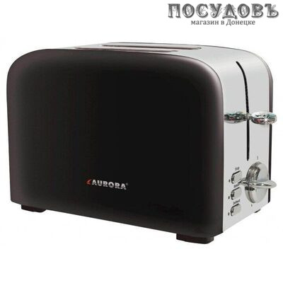 Aurora AU 3320 тостер на 2 шт, 850 Вт, цвет черный с серебристым