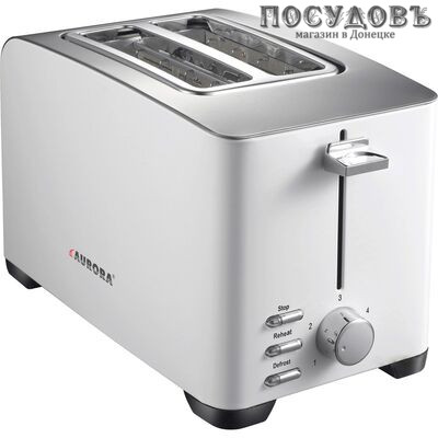 Aurora AU 3321 тостер на 2 шт, 850 Вт, цвет металлик