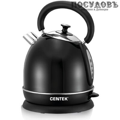 Centek CT-1078 Black электрочайник, 2200 Вт, 2000 мл, сталь нержавеющая, цвет черный