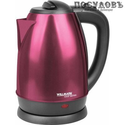 WillMark WEK-1808S электрочайник, 1800 Вт, 1800 мл, нержавеющая сталь, цвет вишневый