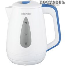 WillMark WEK-1807P электрочайник, 2200 Вт, 1700 мл, пластик, цвет белый с голубым