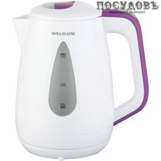 WillMark WEK-1807P электрочайник, 2200 Вт, 1700 мл, пластик, цвет белый с фиолетовым