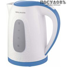 WillMark WEK-2009P электрочайник, 2200 Вт, 2000 мл, пластик, цвет белый с голубым