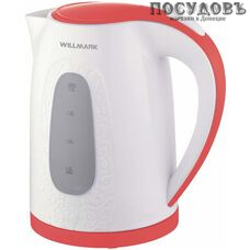 WillMark WEK-2009P электрочайник, 2200 Вт, 2000 мл, пластик, цвет белый с красным