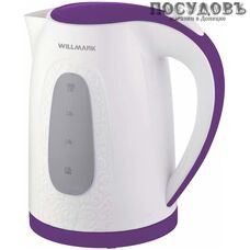 WillMark WEK-2009P электрочайник, 2200 Вт, 2000 мл, пластик, цвет белый с фиолетовым