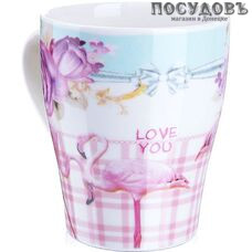 Loraine Фламинго 28220-1 кружка подарочная, 340 мл, фарфор, в подарочной упаковке 1 шт.