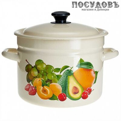 КМК Авокадо 41804-212/6-У2 кастрюля с крышкой, слоновая кость, сталь эмалированная, 9,0 л, 2 пр.