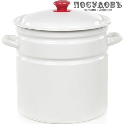 КМК 41804-222-У2 кастрюля с крышкой, белый, сталь эмалированная, 10,0 л