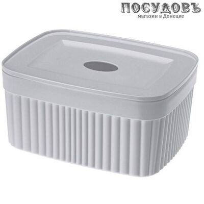 Бытпласт Velvet 433238730 лоток с крышкой, полипропилен, 150×115×70 мм, 900 мл, цвет светло-серый