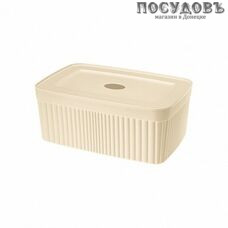 Бытпласт Velvet 433238807 лоток с крышкой, полипропилен, 230×150×90 мм, 2500 мл, цвет бежевый