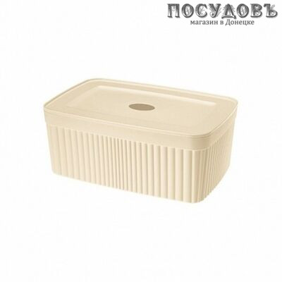Бытпласт Velvet 433238807 лоток с крышкой, полипропилен, 230×150×90 мм, 2500 мл, цвет бежевый