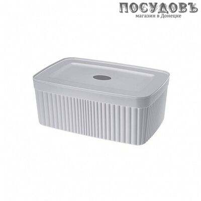Бытпласт Velvet 433238830 лоток с крышкой, полипропилен, 230×150×90 мм, 2500 мл, цвет светло-серый