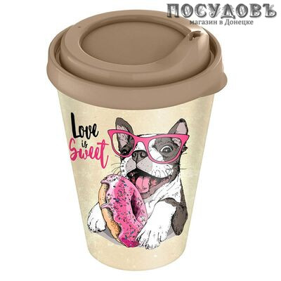 Plast Team IZI-GO 221133827/01 стакан высокий с крышкой-поилкой, 420 мл, полипропилен, бежевый