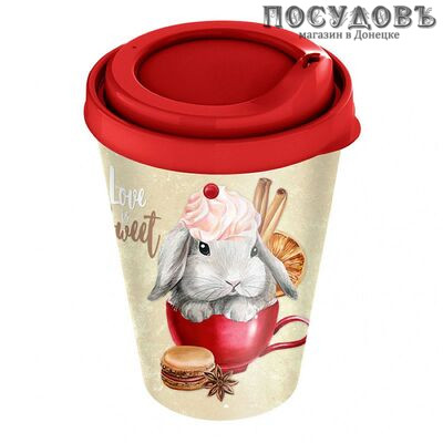 Plast Team IZI-GO 221144206/03 стакан высокий с крышкой-поилкой, 420 мл, полипропилен, красный