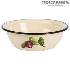 КМК 40304-072/5 миска, сталь эмалированная, 1 л, Ø200 мм, бежевый с рисунком