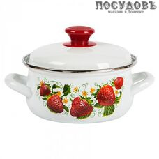 КМК 61904-082/6 кастрюля с крышкой, цвет белый с рисунком, сталь эмалированная, 1,5 л, Ø160×91 мм, Россия, 2 предмета КМК 61904-082/6 кастрюля с крышкой, цвет белый с рисунком, сталь эмалированная, 1,5 л, Ø160×91 мм, Россия, 2 предмета