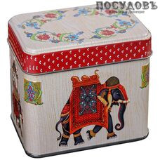 РФЖУ Индийский слон 060-01119 банка для хранения с крышкой, 98×67×98 мм, 600 мл, жесть, Россия 2 пр.