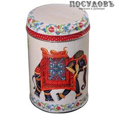 РФЖУ Индийский слон 110-01121 банка для хранения с крышкой, Ø99×145 мм, 1100 мл, жесть, Россия 2 пр.