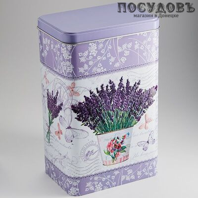 РФЖУ Лаванда 270-01467 банка для хранения с крышкой, 215×135×95 мм, 2700 мл, жесть, Россия 2 пр.