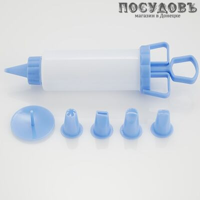 Webber BE-0284 шприц кондитерский с 6 насадками полипропилен, 175×40×40 мм, на блистере 7 пр.