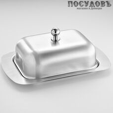 Webber ВЕ-16 масленка с крышкой, цвет сатин, 185×120×80 мм, сталь нержавеющая, Россия, в упаковке 2 пр.