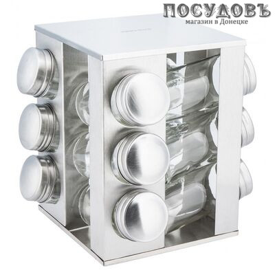 KING Hoff KH-4008 набор для специй, сталь нержавеющая, стекло, в упаковке 13 пр.