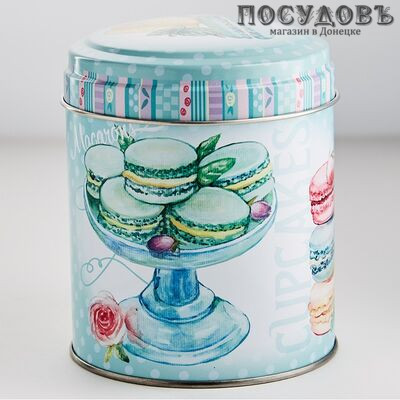 РФЖУ Десерт мятный 080-01710 банка для хранения с крышкой, Ø99×110 мм, 800 мл, жесть, Россия