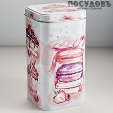 РФЖУ Десерт 140-01713 банка для хранения с крышкой, 171×90×90 мм, 1400 мл, жесть, Россия 2 пр.