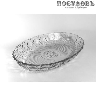 Kaven Larous 1078ВМ/PL1078GCL блюдо, стекло, 280×190 мм, в подарочной упаковке 1 шт.