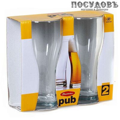 Pasabahce Pub 42477, пивной стакан, Ø85×188 мм 500 мл, материал стекло, Россия, в упаковке 2 шт.