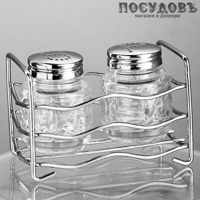 Webber BE-0066 набор для специй, стекло, хромированый металл, в упаковке 3 пр.