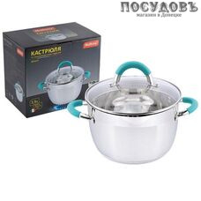 Mallony Bravo 005430 кастрюля с крышкой 3,9 л, сталь нержавеющая 201, пятислойное дно