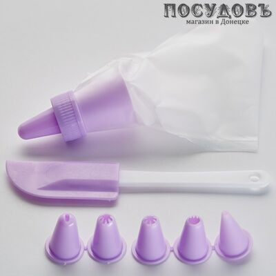 Webber ВЕ-0338/2 пластиковый мешок кондитерский с насадками мешок, 8 пр.
