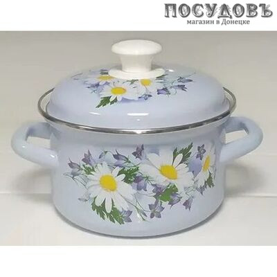 КМК 51915-353/6 кастрюля с крышкой, голубой, сталь эмалированная, 1,5 л