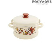 КМК 54804-512/6 кастрюля с крышкой, слоновая кость, сталь эмалированная, 1,6 л