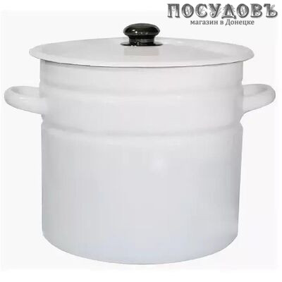 КМК 41804-242/6-У2 кастрюля с крышкой, белый, сталь эмалированная, 12,0 л